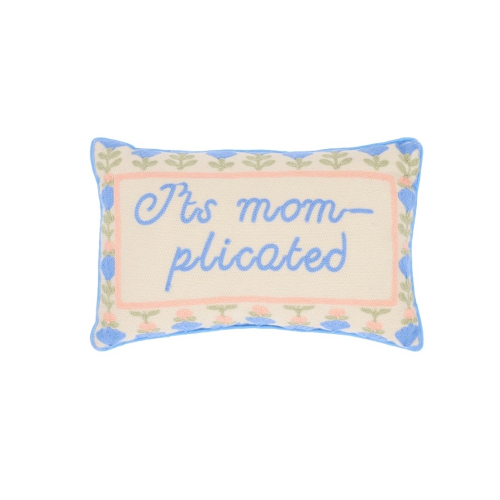 Needlepoint Accent Pillow- "It's Mom-plicated"